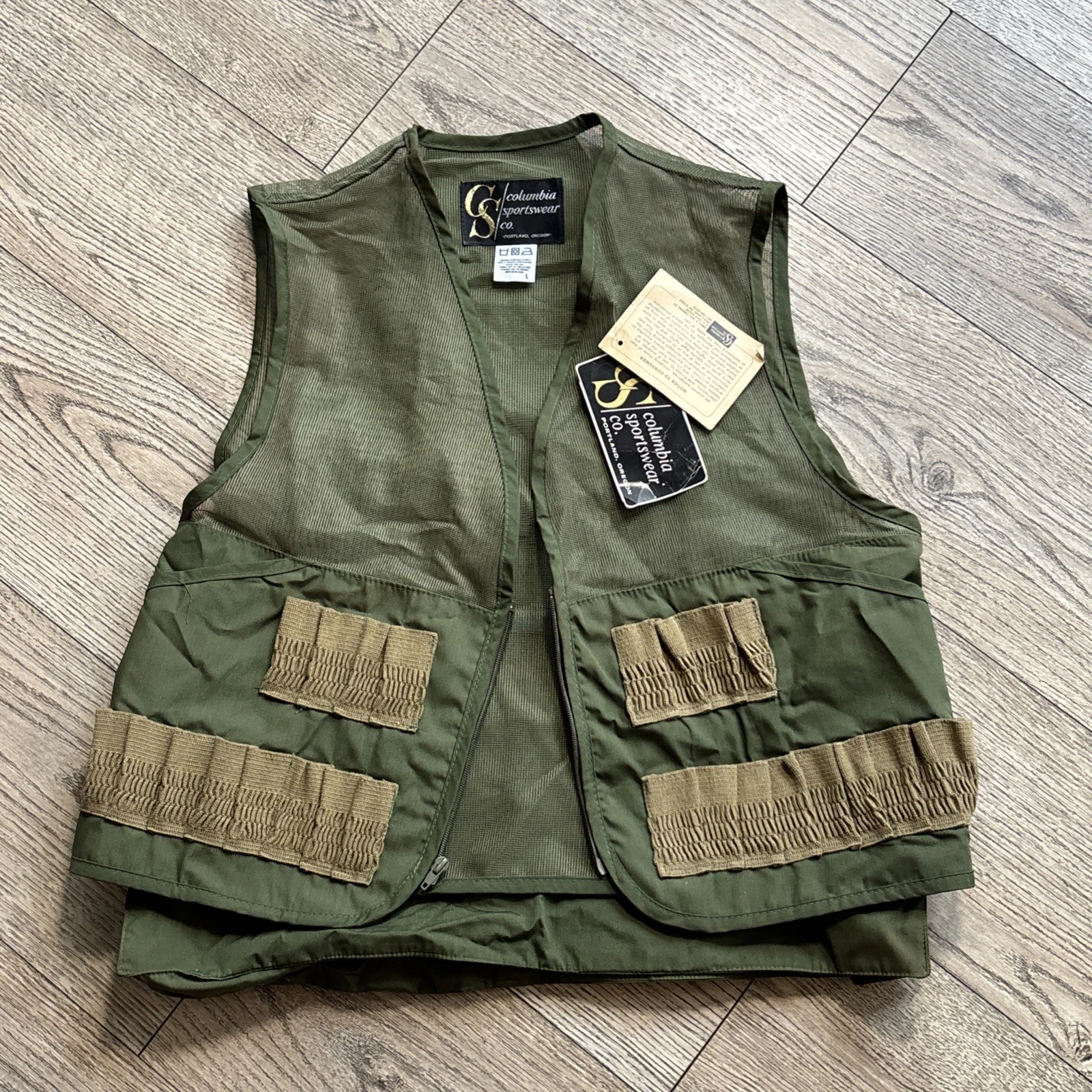 Columbia Sportswear Co Fishing Vest Multi Pocket Brown Large Vintage Hunting