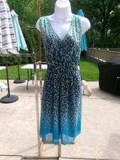 ANN TAYLOR BLUE ANIMAL PRINT DRESS 12T