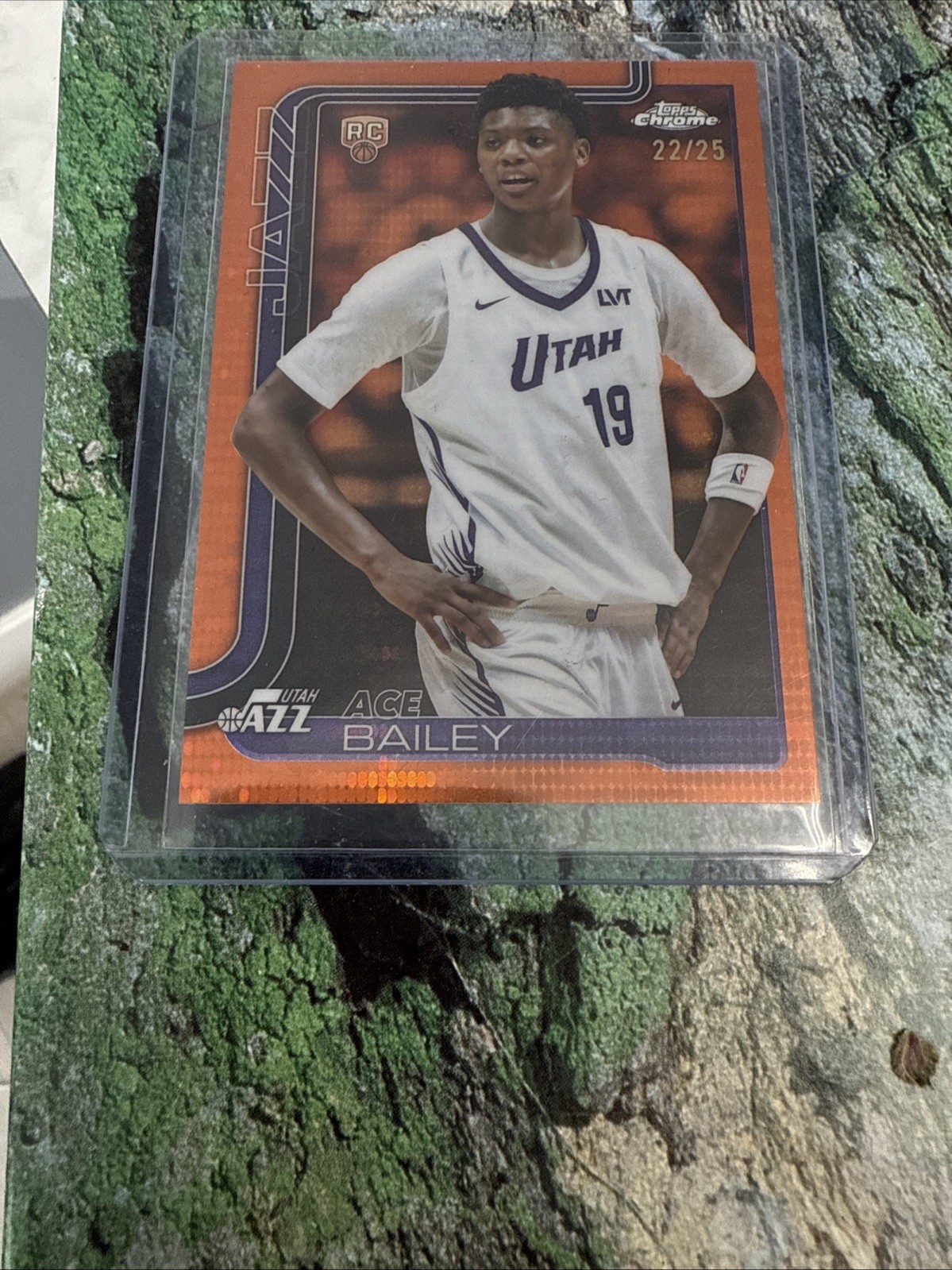 2025-26 Topps Chrome Ace Bailey Orange Refractor Rookie Jazz 255 /25