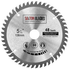 Saxton TCT Circular Wood Saw Blade 136mm x 20mm (16mm Ring) x 48T fits Bosch etc