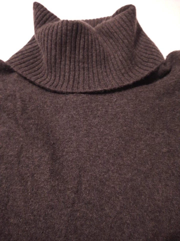 Suéter Largo Marrón KENAR Para Mujer Cuello Alto 100% 2 Capas CACHEMIRA (M) Foto 2 de 4