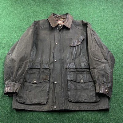 Vintage Outback Waxed Canvas Jacket Mens L Brown Tin Cloth 90S Work Zip Up Coat