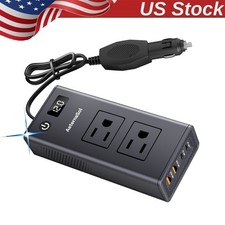 200W Car Power Inverter 12V to 110V 120v ,Dc to Ac Inverter,Peak 400W,2AC 4USB