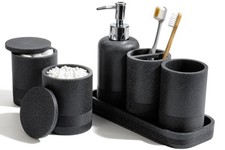 Bathroom Set, 6-Piece Bathroom Accessory Set, Toothbrush Holders Set, Soap Di...