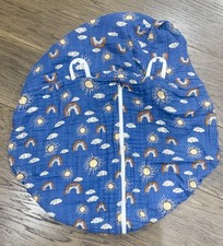 Bebe au Lait Muslin Car Seat Cover SUN RAINBOW CLOUDS