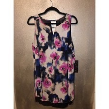 ASTR Cottagecore Boho Hippie Abstract Floral Sleeveless Layered Dress