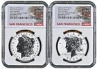 2025 S Morgan and Peace Silver Dollar $1 Reverse Proof 2pc Set NGC PF70 ER #854