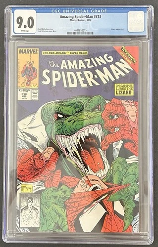 Amazing Spider-Man #313 1989 CGC 9.0!  Lizard App. Todd McFarlane Cover!