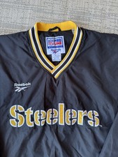 Pittsburgh Steelers Starter Pro Line Large NFL Pullover Jacket 90 s VTG Black