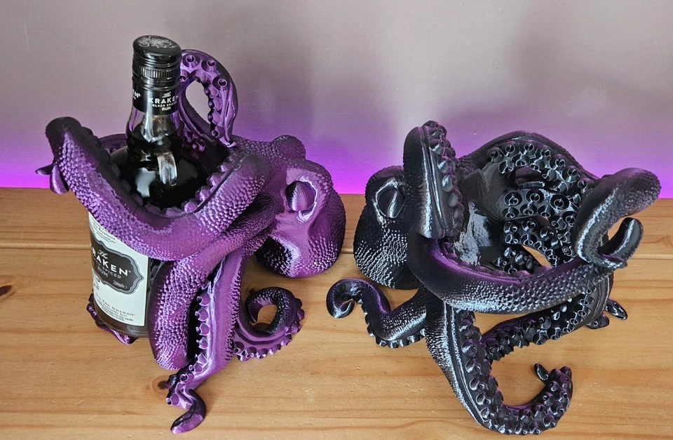 1X Kraken 700ml Rum Bottle Holder Stand Purple to Black - Image 3 of 4