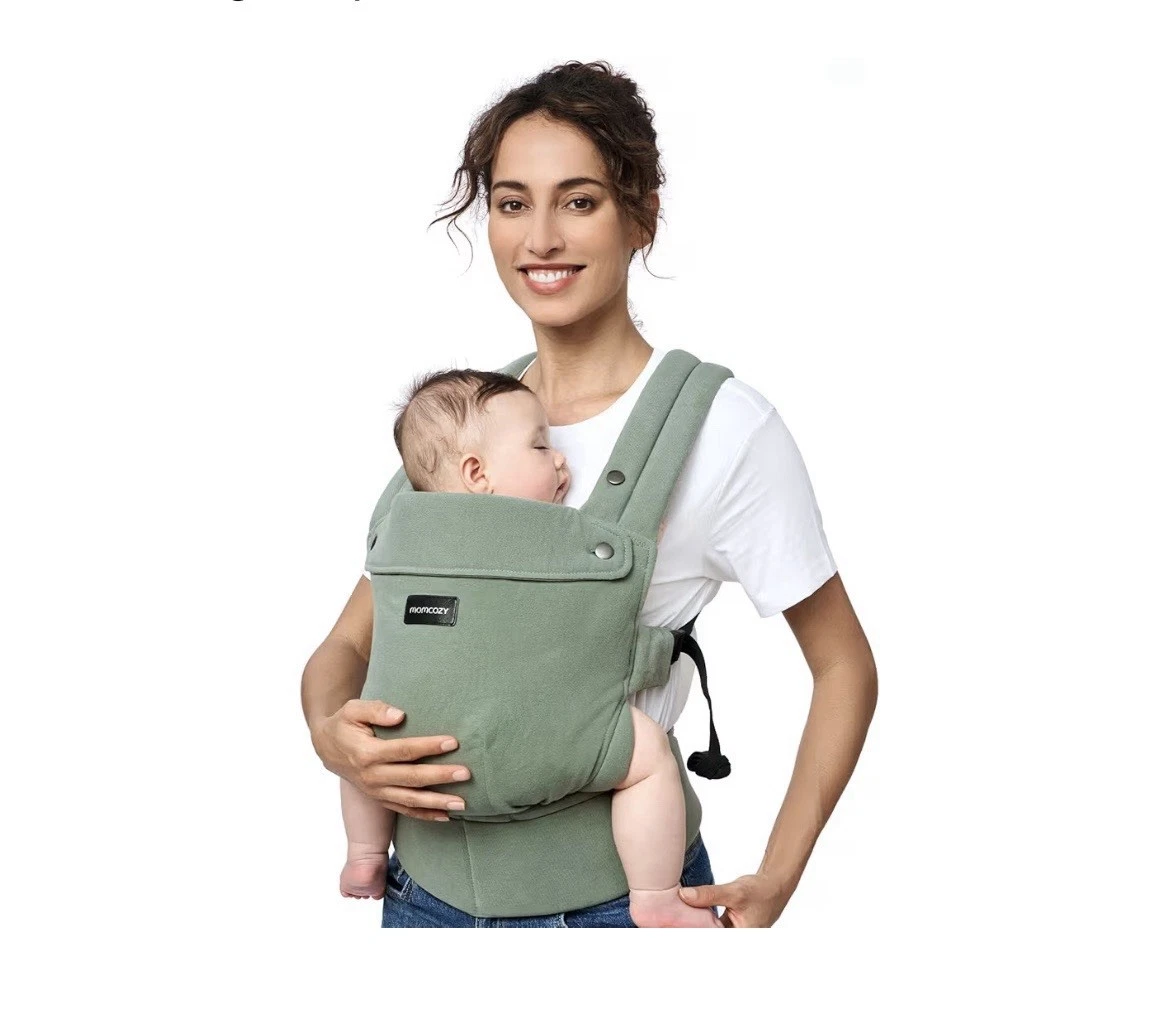 Momcozy Baby Carrier with Natural Cotton Linen - Sage Green