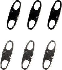 6Pcs Anti Theft Zipper Locks, Double Side Small Clips, black, grey