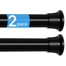 2 PCS Spring Tension Curtain Rods Fits 3162 Inch Black Shower Adjustable
