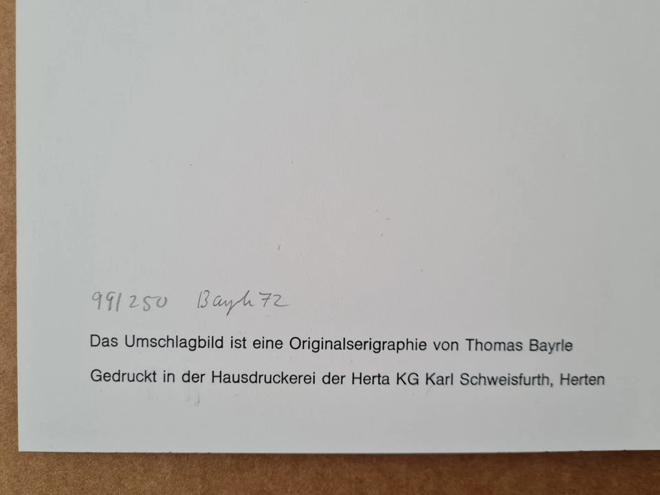 THOMAS BAYRLE Orig. Serigrafie handsigniert Nr 99/250 Schwein Herta 1972 Pop Art - Bild 2 von 4