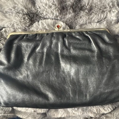 Vtg Genuine Leather Envelope Clutch 13”x9” Made in Italy 2 Pockets/Flaps - Image 1 of 4