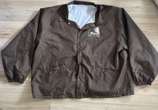 Vintage Warrior Farm Equipment Wind Breaker Jacket Adult Xl Brown Made In USA
