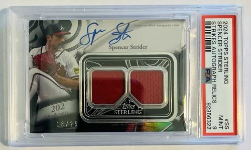 2024 TOPPS STERLING SPENCER STRIDER Auto /25 #STAR-SS STRIKES DUAL PATCH PSA 9