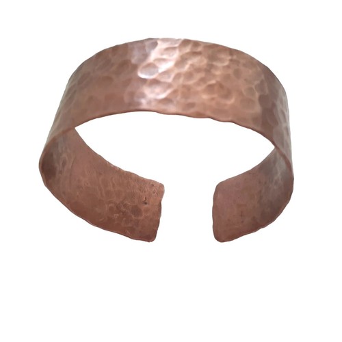 "Brazalete brazalete ancho martillado artesanal de colección, boho, 7,5"" x 1""" - Imagen 1 de 7