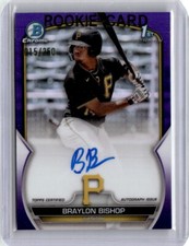 Braylon Bishop 2023 Bowman Chrome 1st Purple Refractor Auto /250 #CPA-BB Pirates