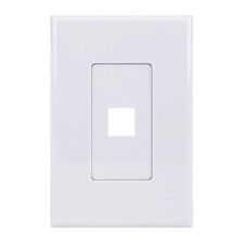 Construct Pro 1-Port Keystone Wall Plate with Screwless Face White 