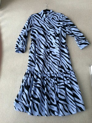 zara blue zebra dress