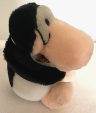 1985 Dakin 6  OPUS PENGUIN Bloom County Fun Farm Dakin Sitting Plush RED BOWTIE