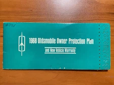 1968 Oldsmobile Owner Protection Plan  New Vehicle Warranty  Protect O Plate ab
