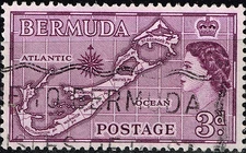 Bermuda British colonial country map 1953 MLH