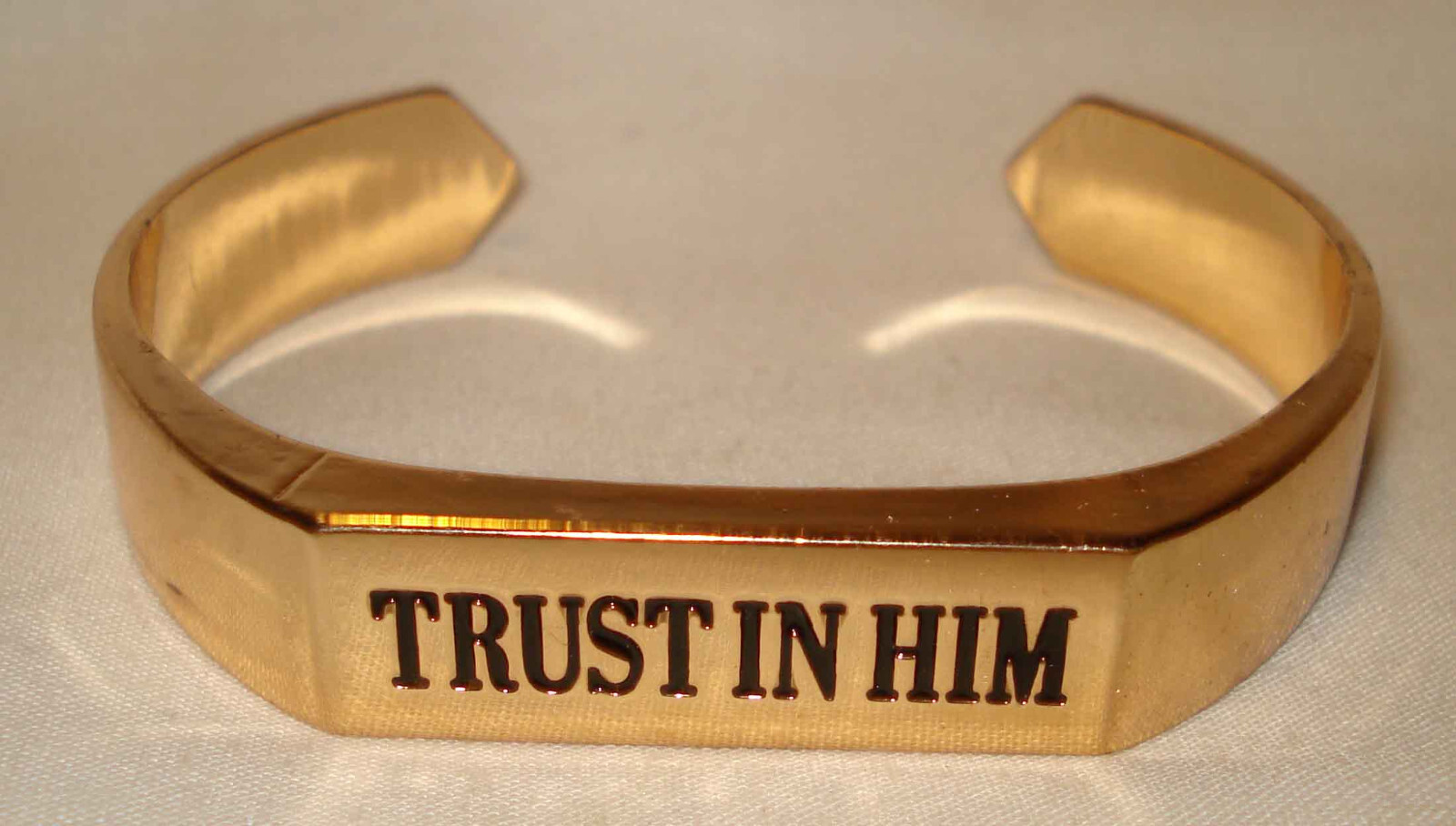 Paparazzi Gold Tone Trust In Him Religious Costume Jewelry Cuff Bracelet