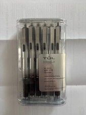 TUL Retractable Gel Pens, Fine Point 0.5mm - Gray Barrel, Black Ink Pack of 12 