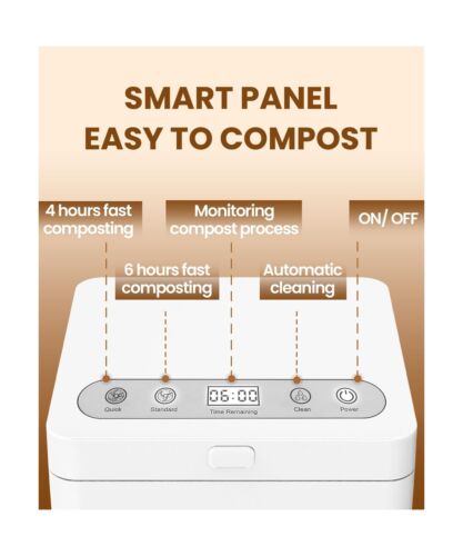 Electric Composter for Kitchen, 3L Compost Bin, Odorless/Auto-Cleaning/LED Di... - Picture 2 of 7