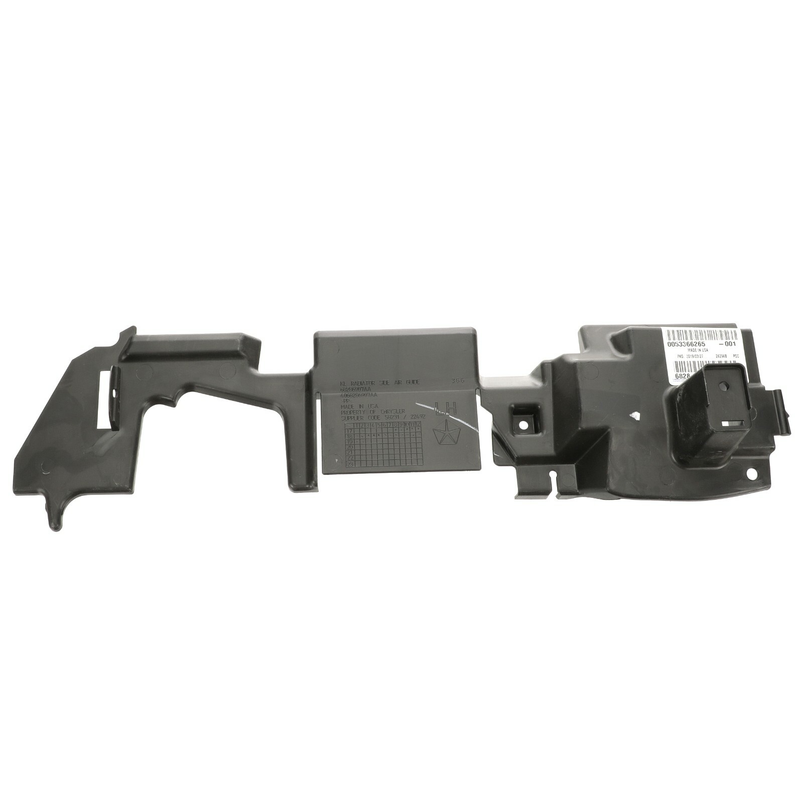 Deflector de entrada de aire izquierdo para Jeep Cherokee KL 2019-2022 con motor V6 3.2 (N/P 68286907AA)