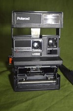 TESTED Vtg POLAROID BUSINESS EDITION Instant 600 Film Camera w NECK STRAP