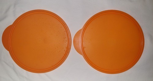 Lot 2. Tupperware Flat Out Collapsible Bowls 5453 Lids 5455 Orange 4C 950ML - Picture 7 of 12