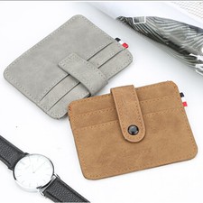 Mens Leather Ultra Slim Mini Wallet Credit ID Card Note Case Purse Money Holders