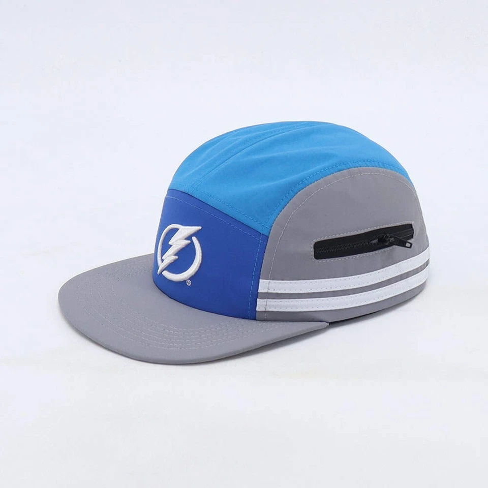 Gorra para correr Tampa Bay Lightning 5 paneles ajustable impermeable bordada en 3D Foto 2 de 4