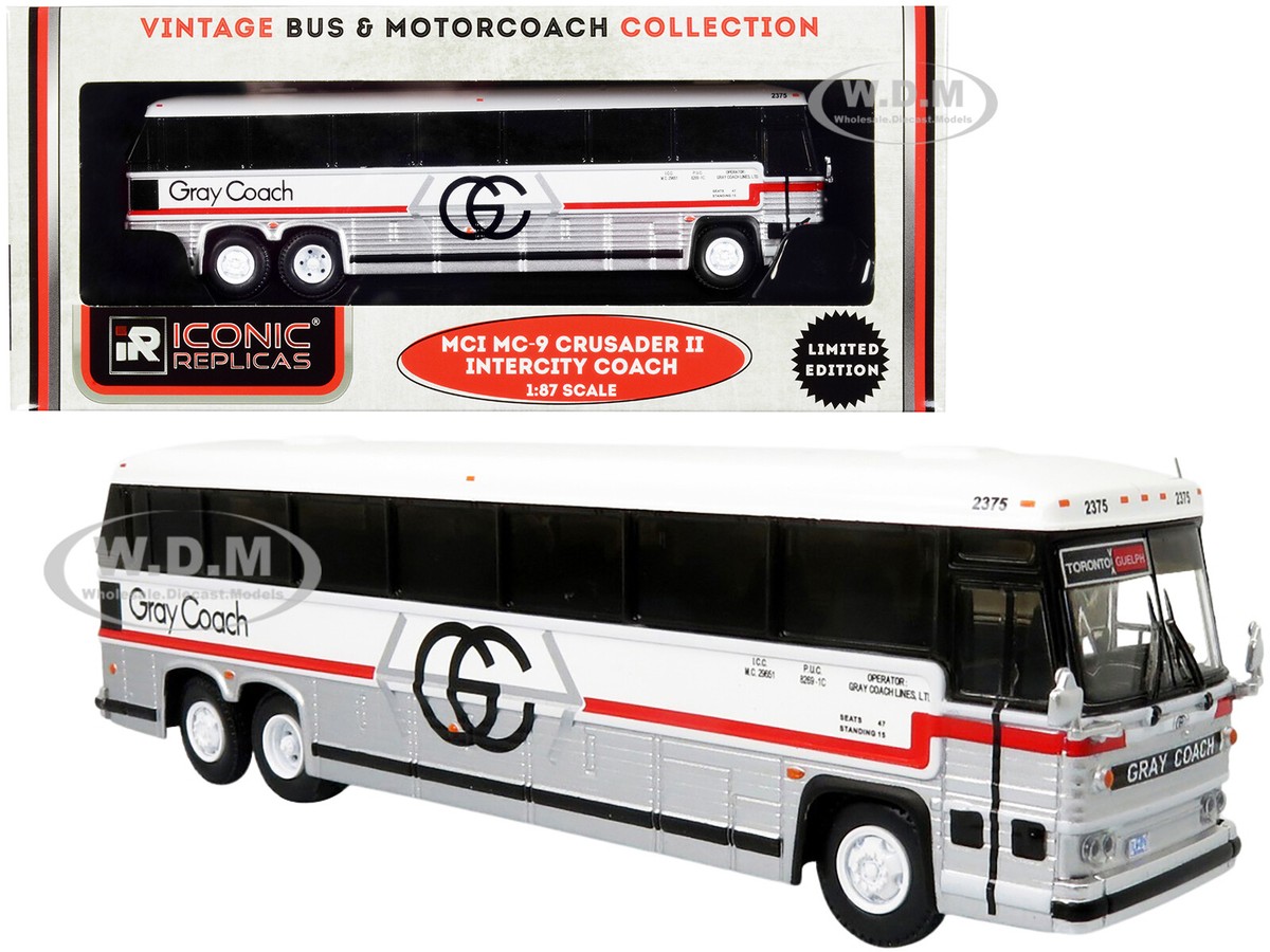 1980 MCI MC-9 CRUSADER II BUS GRAY COACH ONTARIO CN 1/87 ICONIC