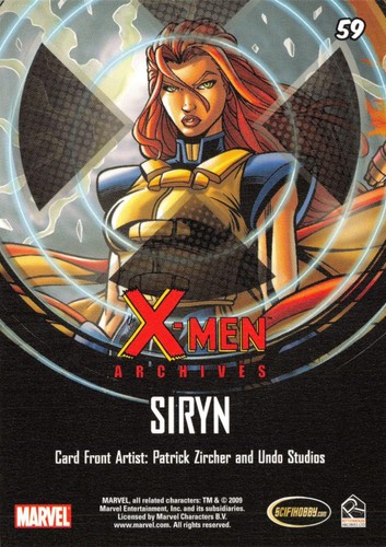 SIRYN / X-Men Archives (Rittenhouse Archives 2009) BASE Trading Card #59 - Picture 2 of 2