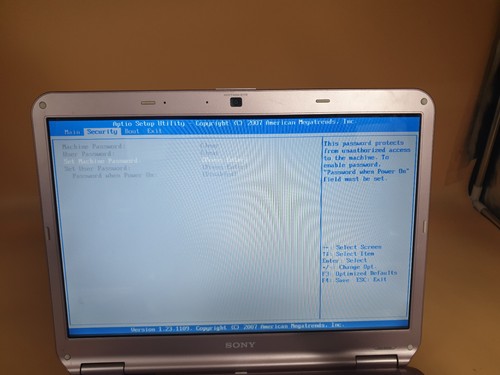 Sony Vaio VGN-NS20E 15.4" T3400 2.16GHZ 3GB RAM 4500M ,BIOS BOOT,SL20 - Picture 5 of 8