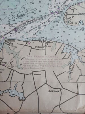 Vintage Chesapeake Bay Sandy Pt To Susquehanna River Color Map 43  display picture 1