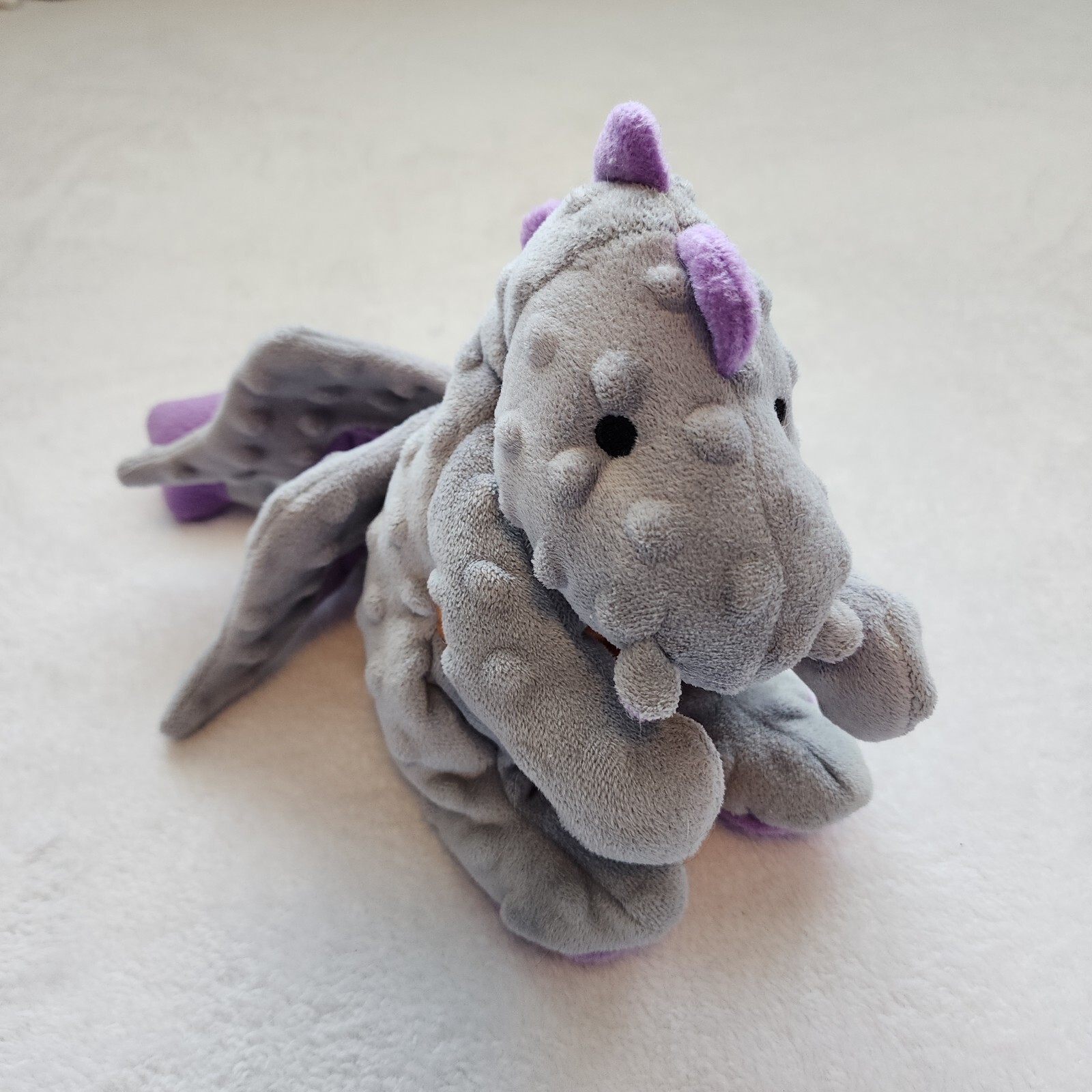 Go Dog Grey Purple Orange Dragon Squeaky Dog Toy 13” Plush