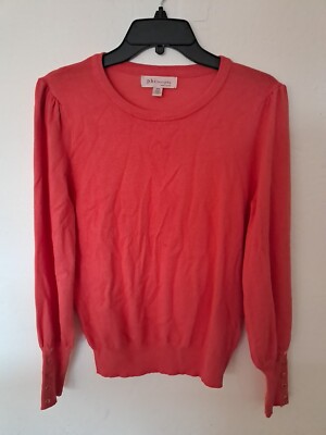 Philosophy Republic Clothing Tangerine Sweater Women's Sz M pullover Gold Button
