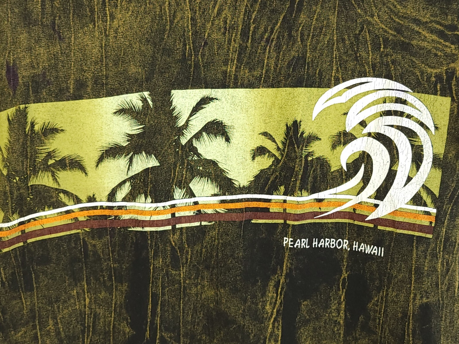 Vintage Yacht Club Pearl Harbor Hawaii Graphic TShirt Men's Small Tie