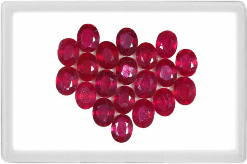 20 Natural Ruby Red Oval Gemstones – 7x5mm Certified Loose Stones, Mozambique Origin