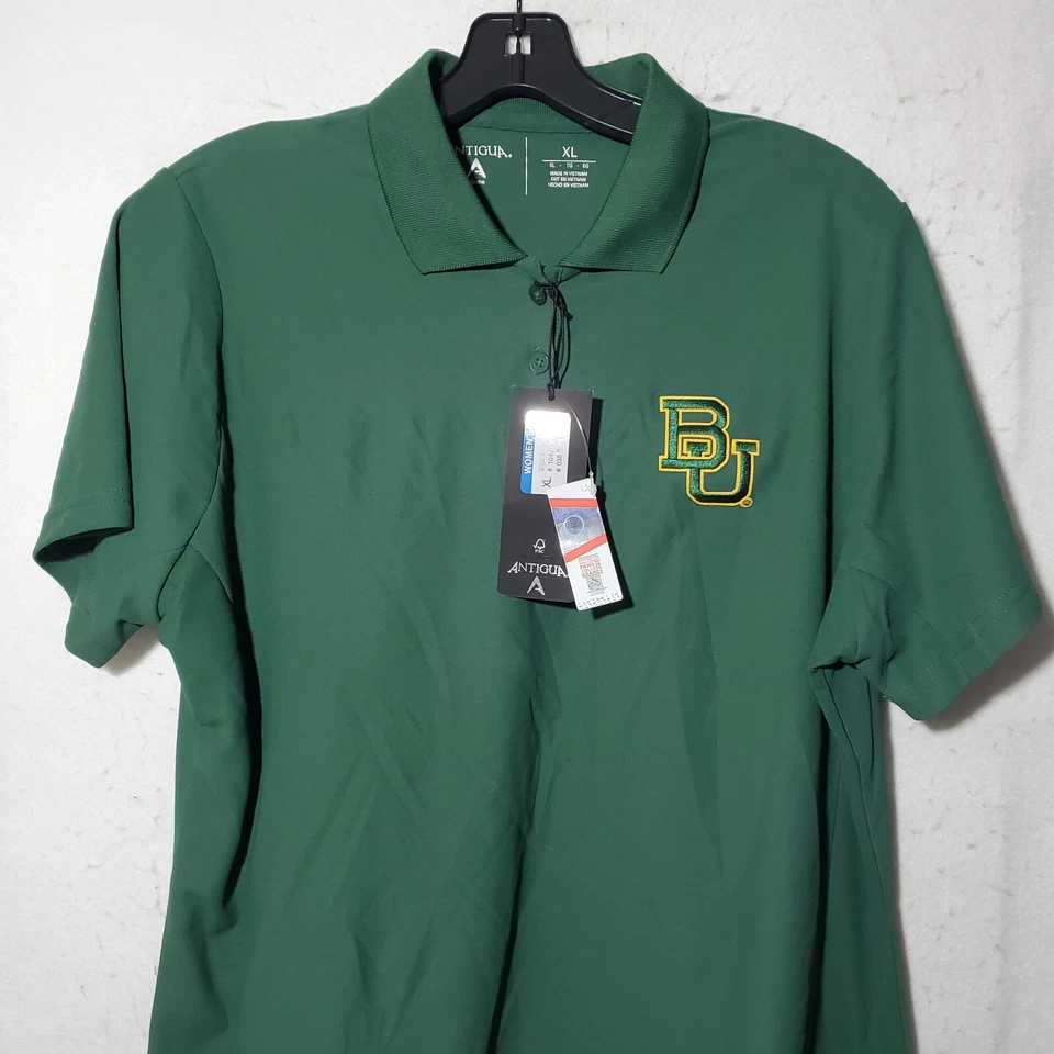 Baylor University Polo Shirt Women's XL Green NCAA BU Bears Antigua Short Sleeve - Image 2 of 4