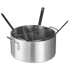 Vegetable Pasta Cooker Set 20 Qt. Aluminum Pot 5 Qt. Stainless Steel Insets