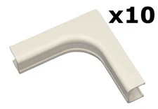 10 Pack - 1.25" Raceway Conduit Cable Management Wire Mold Inside Corner White