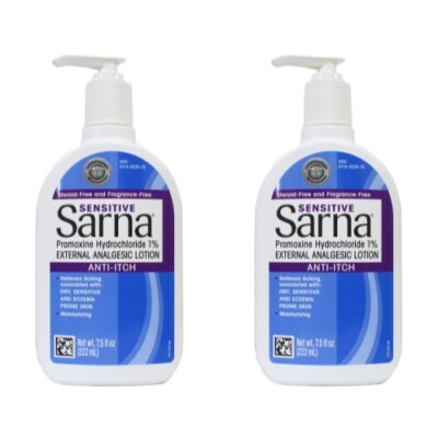 2 Pack Sarna Sensitive Anti Itch Lotion 7.5 Ounce 222 Ml Each