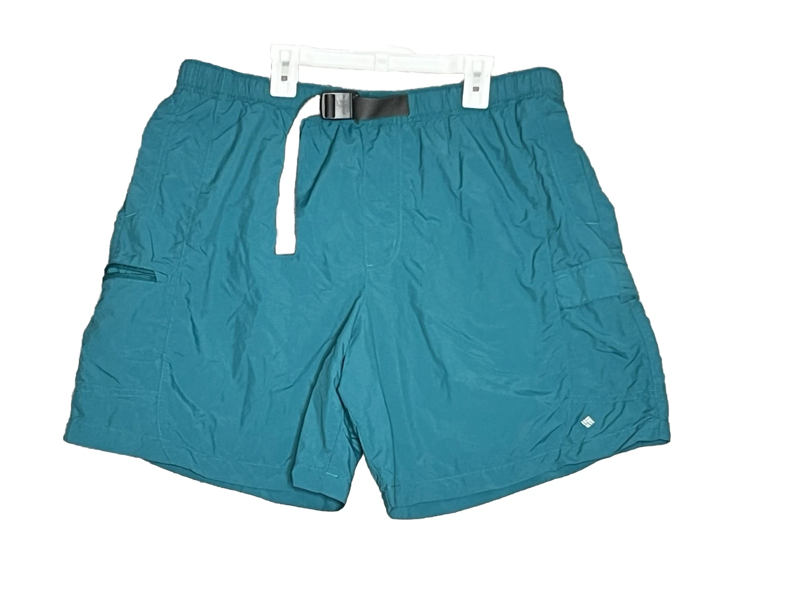 Columbia Mens XL Teal Omni Shade Shorts Hiking Fishing PFG Quick Dry Pockets