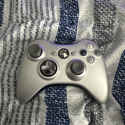 OEM Genuine Microsoft Xbox 360 Wireless Video Game Controller Silver Gray Twist